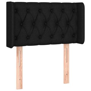 vidaXL Čelo postele typu u&scaron;&aacute;k čern&eacute; 83 x 16 x 78/88 cm textil