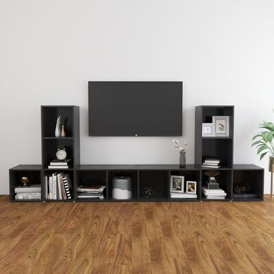 vidaXL 5dílný set TV skříněk šedý kompozitní dřevo