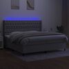 vidaXL Box spring postel s matrac&iacute; a LED světle &scaron;ed&aacute; 200x200 cm textil