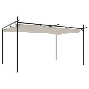 vidaXL Pergola se zatahovac&iacute; střechou kr&eacute;mov&aacute; 395 x 292 x 230 cm