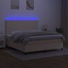 vidaXL Box spring postel s matrac&iacute; a LED kr&eacute;mov&aacute; 160x200 cm textil