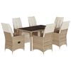 vidaXL 7d&iacute;ln&yacute; zahradn&iacute; bistro set s podu&scaron;kami b&eacute;žov&yacute; polyratan