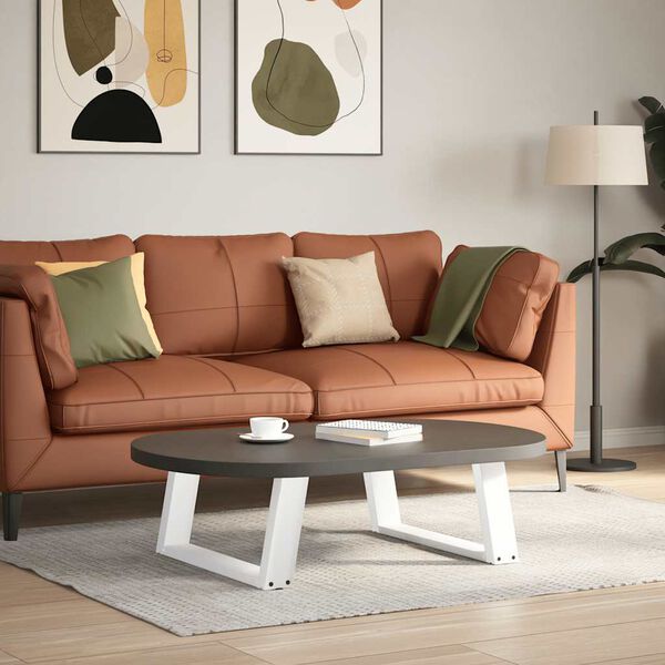 vidaXL Nohy konferenčn&iacute;ho stolku ve tvaru U, 2 ks, b&iacute;l&eacute;, 70 x (30-31) cm, ocel