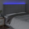 vidaXL Čelo postele s LED světle &scaron;ed&eacute; 163x16x118/128 cm textil