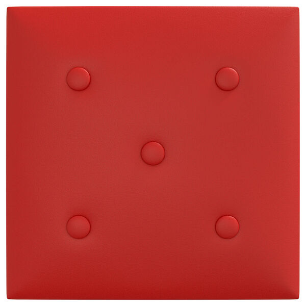 vidaXL N&aacute;stěnn&yacute; čeln&iacute;k 12 pcs V&iacute;no Červen&eacute; 30 x 30 cm Uměl&aacute; kůže