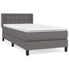 vidaXL Box spring postel s matrac&iacute; &scaron;ed&aacute; 90x200 cm uměl&aacute; kůže