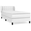 vidaXL Box spring postel s matrac&iacute; b&iacute;l&aacute; 100x200 cm uměl&aacute; kůže
