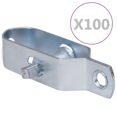 vidaXL Napínáky na drátěný plot 100 ks 90 mm ocel stříbrné