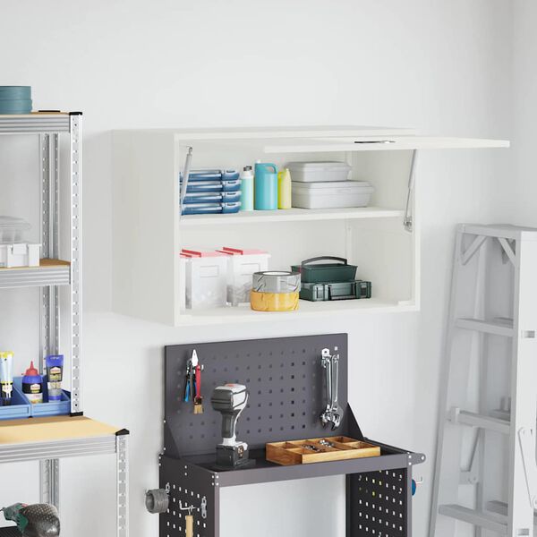 vidaXL Skř&iacute;ň na zeď do gar&aacute;že B&iacute;l&aacute; 80 x 40 x 53 cm