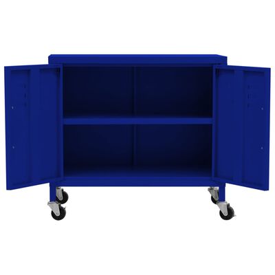 vidaXL Úložná skříň námořnická modrá 60 x 35 x 56 cm ocel