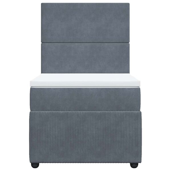 vidaXL Box spring postel s matrac&iacute; tmavě &scaron;ed&aacute; 90x190 cm samet