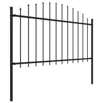 vidaXL Zahradní plot s hroty ocel (1,25–1,5) x 15,3 m černý