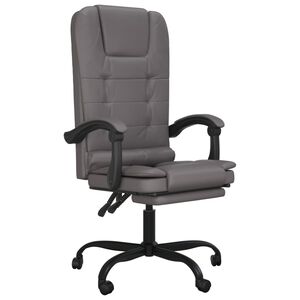 vidaXL Mas&aacute;žn&iacute; kancel&aacute;řsk&eacute; křeslo s polohovac&iacute;m mechanismem, &scaron;ed&eacute;, uměl&aacute; kůže