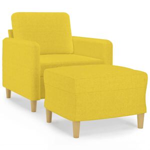 vidaXL Křeslo s podnožkou světle žlut&eacute; 60 cm textil