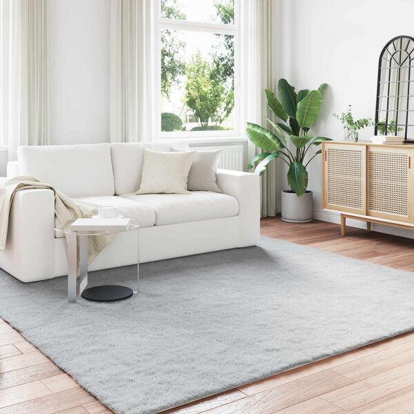 vidaXL Koberec z uměl&eacute; kr&aacute;lič&iacute; kože&scaron;iny Olite &Scaron;ed&aacute; 200 x 200 cm