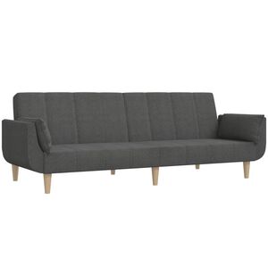 vidaXL 2m&iacute;stn&aacute; rozkl&aacute;dac&iacute; pohovka se 2 pol&scaron;t&aacute;ři tmavě &scaron;ed&aacute; textil