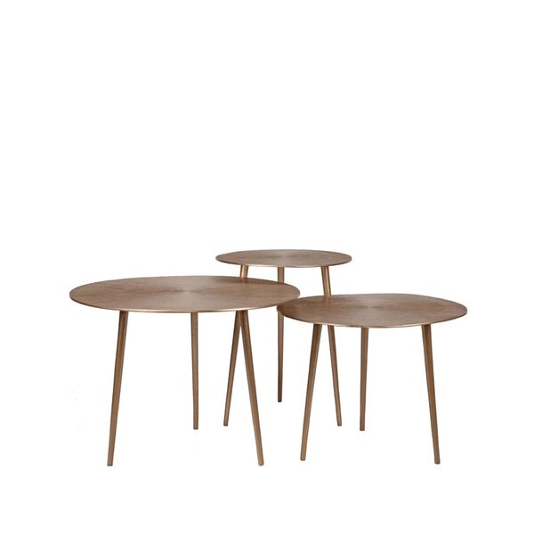 LABEL51 3d&iacute;ln&aacute; sada konferenčn&iacute;ch stolků Nobby zlat&aacute; s patinou