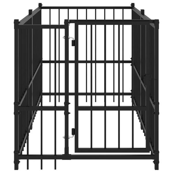 vidaXL Ps&iacute; kotec čern&yacute; 193,5 x 97 x 100 cm ocel