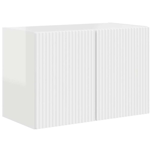 vidaXL TV wall cabinet N&aacute;stěnn&yacute; Vysoce leskl&aacute; b&iacute;l&aacute; 59,5 x 31 x 40 cm