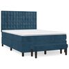 vidaXL Box spring postel s matrac&iacute; tmavě modr&aacute; 140x200 cm samet