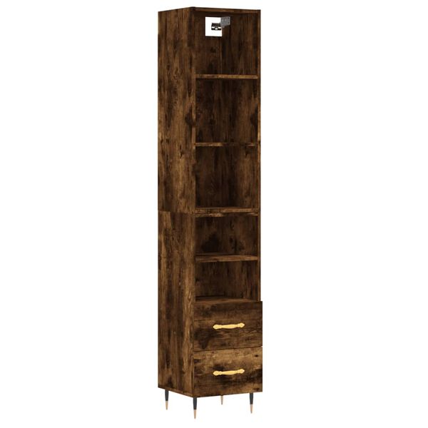 vidaXL Skř&iacute;ň highboard kouřov&yacute; dub 34,5 x 34 x 180 cm kompozitn&iacute; dřevo