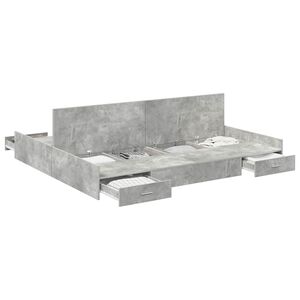 vidaXL R&aacute;m postele s &uacute;ložn&yacute;m prostorem Betonově &scaron;ed&aacute; 200 x 200 cm