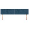 vidaXL Čelo postele typu u&scaron;&aacute;k tmavě modr&aacute; 163x16x78/88 cm samet