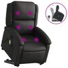 vidaXL Zvedac&iacute; mas&aacute;žn&iacute; polohovac&iacute; křeslo čern&eacute; prav&aacute; kůže