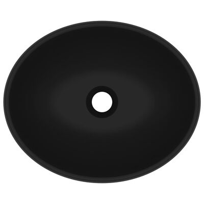 vidaXL Luxusní umyvadlo oválné matné černé 40 x 33 cm keramické