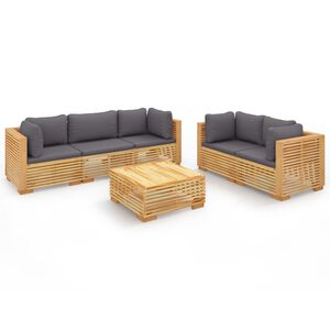 vidaXL 6d&iacute;ln&aacute; zahradn&iacute; sedac&iacute; souprava s podu&scaron;kami masivn&iacute; teak