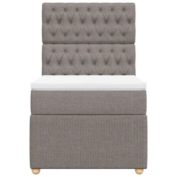 vidaXL Box spring postel s matrac&iacute; taupe 100 x 200 cm textil