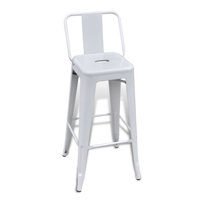 vidaXL Barové stoličky 4 ks bílé ocel
