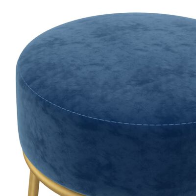 vidaXL Kulatá stolička modrá samet