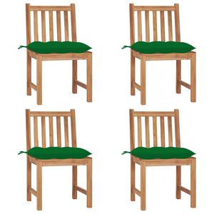 vidaXL Zahradn&iacute; židle 4 ks s podu&scaron;kami masivn&iacute; teak