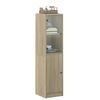 vidaXL Highboard se skleněn&yacute;mi dv&iacute;řky dub sonoma 35 x 37 x 142 cm