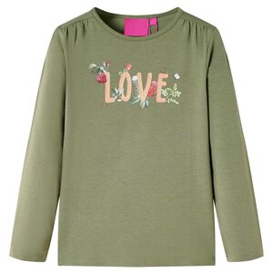 Dětsk&eacute; tričko s dlouh&yacute;m ruk&aacute;vem khaki 104
