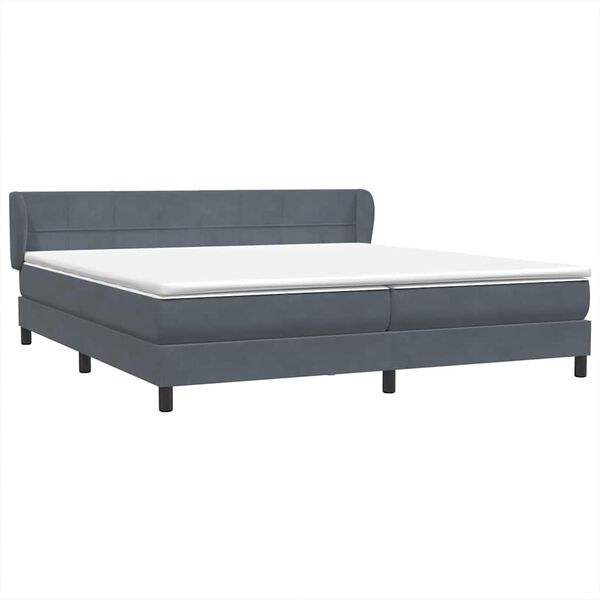vidaXL Postel Box Spring s matracemi tmavě &scaron;ed&aacute; 180x220 cm samet