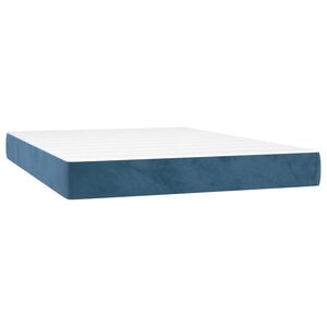 vidaXL Ta&scaron;tičkov&aacute; matrace středn&iacute; tvrdost tmavě modr&aacute; 140 x 190 x 20 cm samet