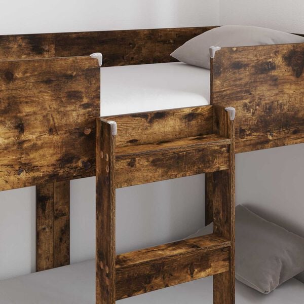 vidaXL Patrov&aacute; postel pro děti s matrac&iacute; Kouřov&yacute; dub 80 x 160 cm