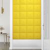 vidaXL N&aacute;stěnn&eacute; panely 12 ks světle žlut&eacute; 30x30 cm textil 1,08 m&sup2;