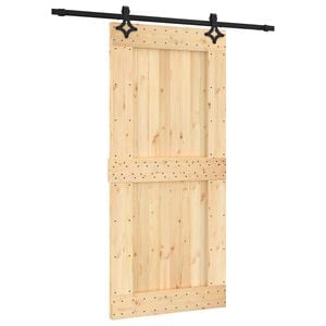vidaXL Posuvn&eacute; dveře 95 x 210 cm Masivn&iacute; borov&eacute; dřevo (neupraven&eacute;)