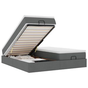 vidaXL Osmansk&yacute; r&aacute;m postele s matrac&iacute; tmavě &scaron;ed&aacute; 160x200cm textil