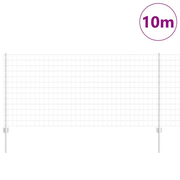 vidaXL Plot s sloupkem Stř&iacute;brn&aacute; 1 x 10 m Ocel