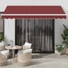 vidaXL Automatick&aacute; zatahovac&iacute; mark&yacute;za s LED burgundsk&aacute; 350 x 250 cm