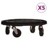 vidaXL Voz&iacute;ky na rostliny na kolečk&aacute;ch 5 ks průměr 40 cm čern&eacute; 275 kg