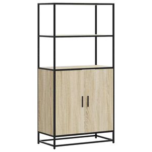 vidaXL Skř&iacute;ň highboard dub sonoma 68x35x139 cm kompozitn&iacute; dřevo a kov