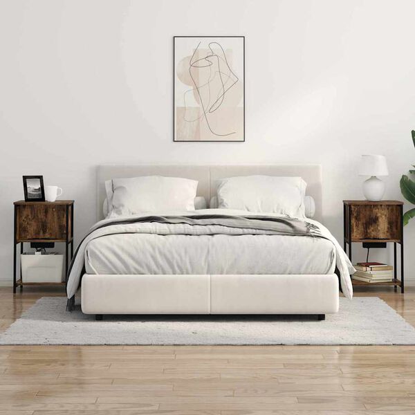 vidaXL Nočn&iacute; skř&iacute;ňka Kouřov&yacute; dub 38 x 31 x 61 cm kompozitn&iacute; dřevo