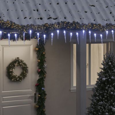 vidaXL Vánoční světelné rampouchy 200 studeně bílých LED 20m akryl PVC