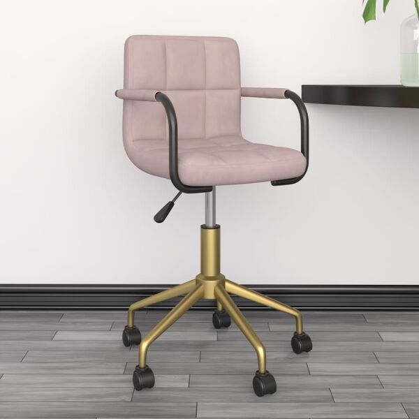 vidaXL Otočn&eacute; j&iacute;deln&iacute; židle 4 ks růžov&eacute; samet