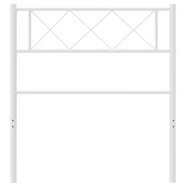 vidaXL Kovov&eacute; n&aacute;hradn&iacute; čelo postele b&iacute;l&eacute; 90 cm